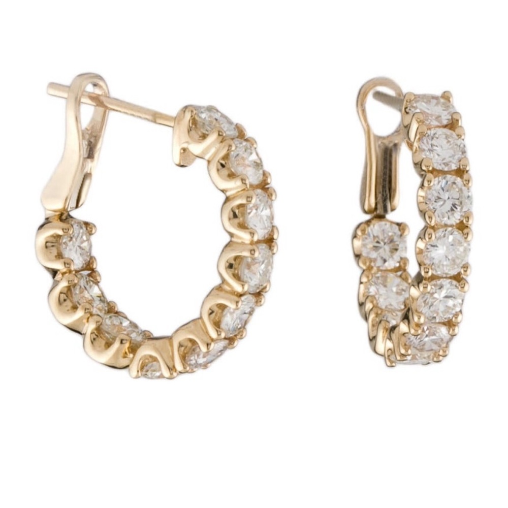 14k 2.0ctw Diamond inside-out hoop earrings